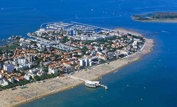 Vista panoramica dall'alto di Lignano Sabbiadoro