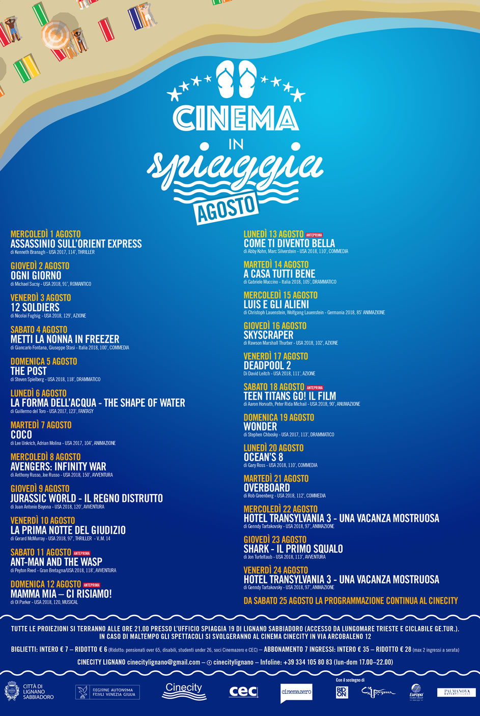 Cinema in spiaggia Lignano  Sabbiadoro