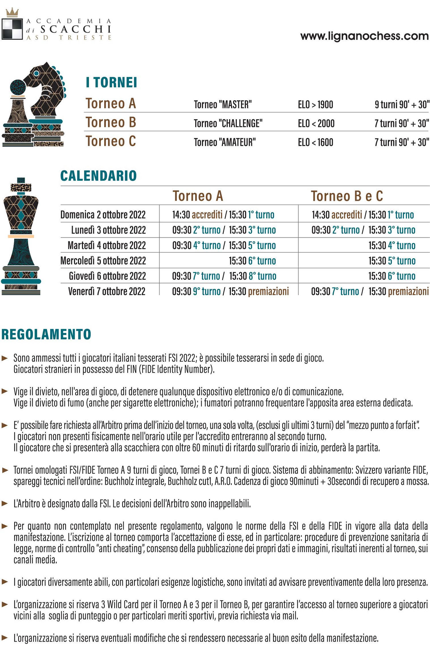 Festival internazionale scacchi programmazione