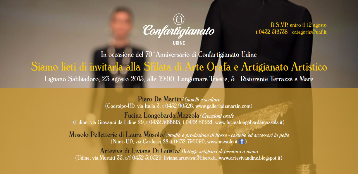 Sfilata arte orafa Lignano invito